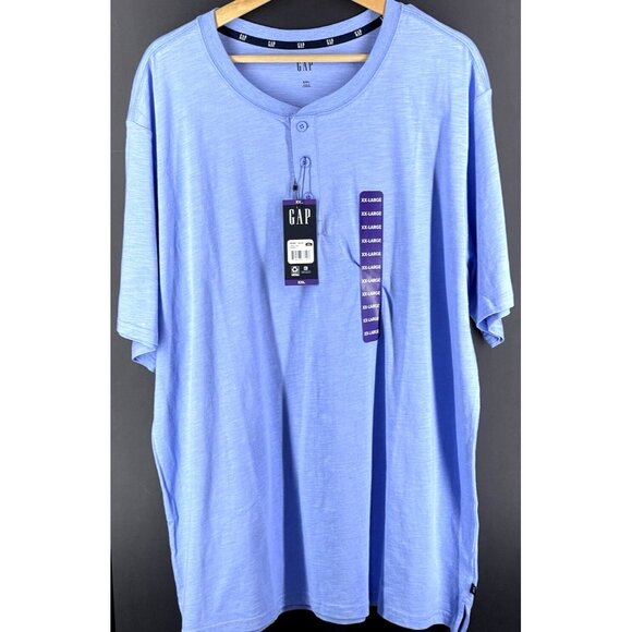 GAP Mens Blue Henley T-Shirt XXL Lightweight Cotton Blend Casual Top MSRP $34.95 - Picture 3 of 7